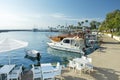 Beautiful view waterfront in Mediterranean resort in Side, Turkey.