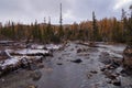 Beautiful view on the way to Aktru Valley in Aktru,Altai,Russia.