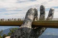 Beautiful view of a wedding ceremony at the Golden Bridge, Ba Na Hill, Da Nang, Vietnam Royalty Free Stock Photo