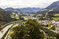 Beautiful view of Werfen from Hohenwerfen Castle, Austr Royalty Free Stock Photo