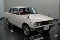 Beautiful view of a white classic vintage car collected in the Toyota Motor Museum in Japan