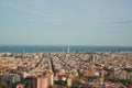 Beautiful view of the whole of Barcelona at sunset from the bunker Carmel