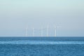 Beautiful view of Wind turbines of an offshore windfarm Royalty Free Stock Photo