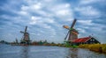 View of the windmills in Zaanse Schans