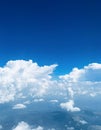 Beautiful View from Window of Airplane in The Sky. Flying and Traveling,View from Airplane Window on the Wing. Aerial View From Royalty Free Stock Photo