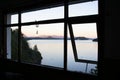 beautiful view from a window of full moon in Patagonia ARGENTINE Royalty Free Stock Photo