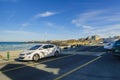 Beautiful view of Woljeong beach alongside coastal road at Jeju Island South Korea Royalty Free Stock Photo