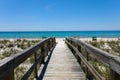 Beautiful view of a wooden path going to Henderson Beach State Park Destin in the USA Royalty Free Stock Photo