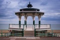 Beautiful view of the wooden pier over the sea in Brighton Bandstand, UK