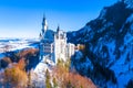 Beautiful view of world-famous Neuschwanstein Castle, the nineteenth-century Romanesque Revival palace built for King Ludwig II on