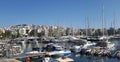 Beautiful view of yachts and fishing boats in Zea Marina, Piraeus, Athens - Greece Royalty Free Stock Photo