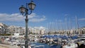 Beautiful view of yachts and fishing boats in Zea Marina, Piraeus, Athens - Greece Royalty Free Stock Photo