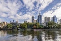 Beautiful view of the Yarra River with the reflection of the skyscrapers of the central business district of Melbourne, Australia Royalty Free Stock Photo