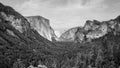 Beautiful view of yosemite national park at sunset in California Royalty Free Stock Photo