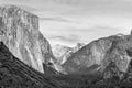 Beautiful view of yosemite national park at sunset in California Royalty Free Stock Photo