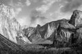 Beautiful view of yosemite national park at sunset in California Royalty Free Stock Photo