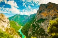 Beautiful viewpoint form biggest canyon Verdon Gorge Canyon of t