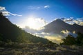 Beautiful viewpoint and view of the volcano Santa Maria Quetzaltenango,