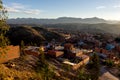 Beautiful views of the city and mountains of Central Bolivia at an altitude of 4000 meters Royalty Free Stock Photo