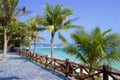 Promenade and beach in Dadonghai bay in Sanya, Hainan Royalty Free Stock Photo