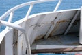 Beautiful views on the deck of a large ship or ferry while sailing in the seas in Thailand. transportation and travel concept Royalty Free Stock Photo