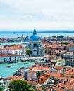 Beautiful views of the houses Venice with red tile roofs