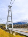 Beautiful views of KOKONOE UME SUSPENSION BRIDGE,Kokonoe City,Oita Prefecture,Kyushu,Japan Royalty Free Stock Photo