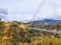 Beautiful views of KOKONOE UME SUSPENSION BRIDGE,Kokonoe City,Oita Prefecture,Kyushu,Japan