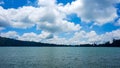 Beautiful views of the lake, blue sky and clouds Royalty Free Stock Photo