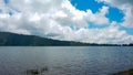 Beautiful views of the lake, blue sky and clouds Royalty Free Stock Photo