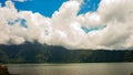 Beautiful views of the lake, blue sky and clouds Royalty Free Stock Photo