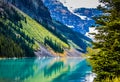 Lake Louise in Banff National Park in the Rocky Mountains of Alb Royalty Free Stock Photo