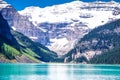 Lake Louise in Banff National Park in the Rocky Mountains of Alb Royalty Free Stock Photo