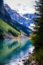 Lake Louise in Banff National Park in the Rocky Mountains of Alb Royalty Free Stock Photo