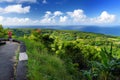 Beautiful views of Maui North coast seen from famous winding Road to Hana. Hawaii Royalty Free Stock Photo