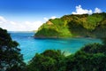 Beautiful views of Maui North coast seen from famous winding Road to Hana Royalty Free Stock Photo