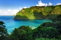 Beautiful views of Maui North coast, taken from famous winding Road to Hana Royalty Free Stock Photo