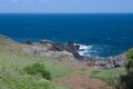 Beautiful views of Maui North coast, taken from famous winding Road to Hana. Maui, Hawaii Royalty Free Stock Photo