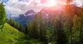 Beautiful views of the mountains in the Alps Royalty Free Stock Photo