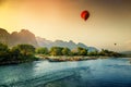 Beautiful views of the mountains and the balloon tour, landmarks