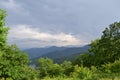 Beautiful views of the mountains covered with sky combined with greenery