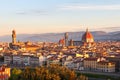 Beautiful views and peace of Florence cityscape in the background Cathedral Santa Maria del Fiore at sunrise Royalty Free Stock Photo