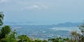 Beautiful views of the sea, mountains and houses from the height of the temple Big Buddha