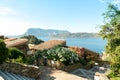 Beautiful views of the sea and mountains from the observation deck, the concept of tourism, landscapes of the island of