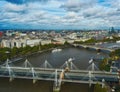 Beautiful views of the Thames River and the Surrounding City of the London Eye