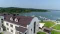 Homestead by the lake, bird`s eye view