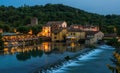 The beautiful village of Borghetto in the evening, near Valeggio sul Mincio. Province of Verona, Veneto, Italy Royalty Free Stock Photo