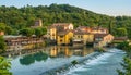 The beautiful village of Borghetto near Valeggio sul Mincio. Province of Verona, Veneto, Italy Royalty Free Stock Photo