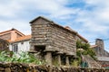 Beautiful village of Branas in Spain, unique for its horreos, traditional granary barns