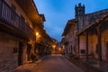 Beautiful village of Cartes illuminated at night, in Cantabria, Spain Royalty Free Stock Photo